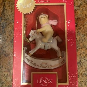 Lenox Disney 2016 Baby's 1st Xmas Pooh Rockn Horse